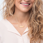 Engraved "Why?" Silver Bar Chain Necklace