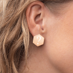 "Why?" Sterling Silver Hexagon Stud Earrings