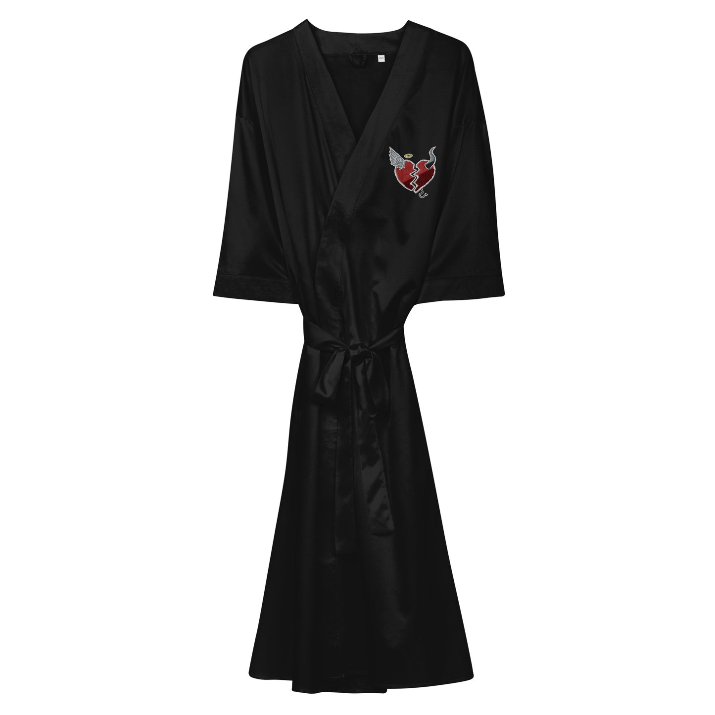 Sad Girl Black Satin robe