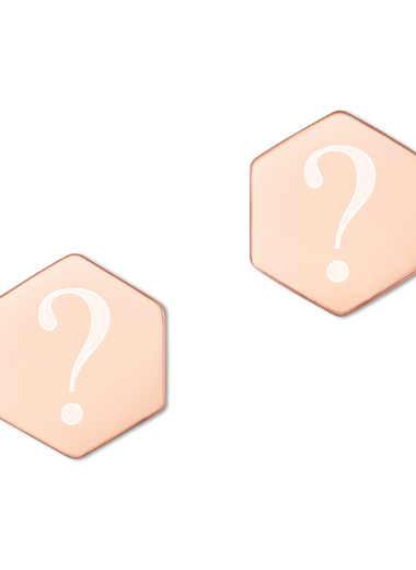 "Why?" Sterling Silver Hexagon Stud Earrings